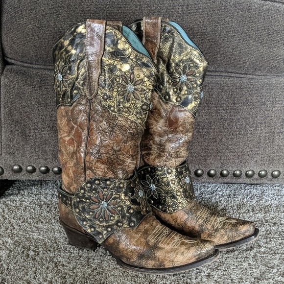 Corral Shoes - Ladies CORRAL handcrafted harness cowgirl boots 11